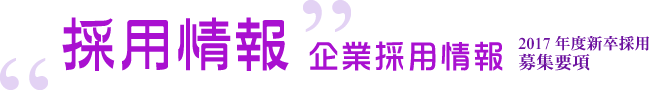 採用情報 - 2017年度新卒採用 募集要項